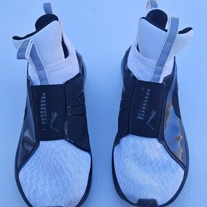 Puma Black and White High-Top Sneakers